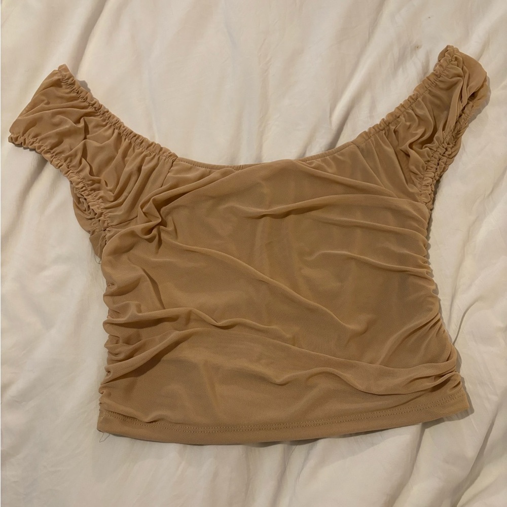 beige/tan corset top